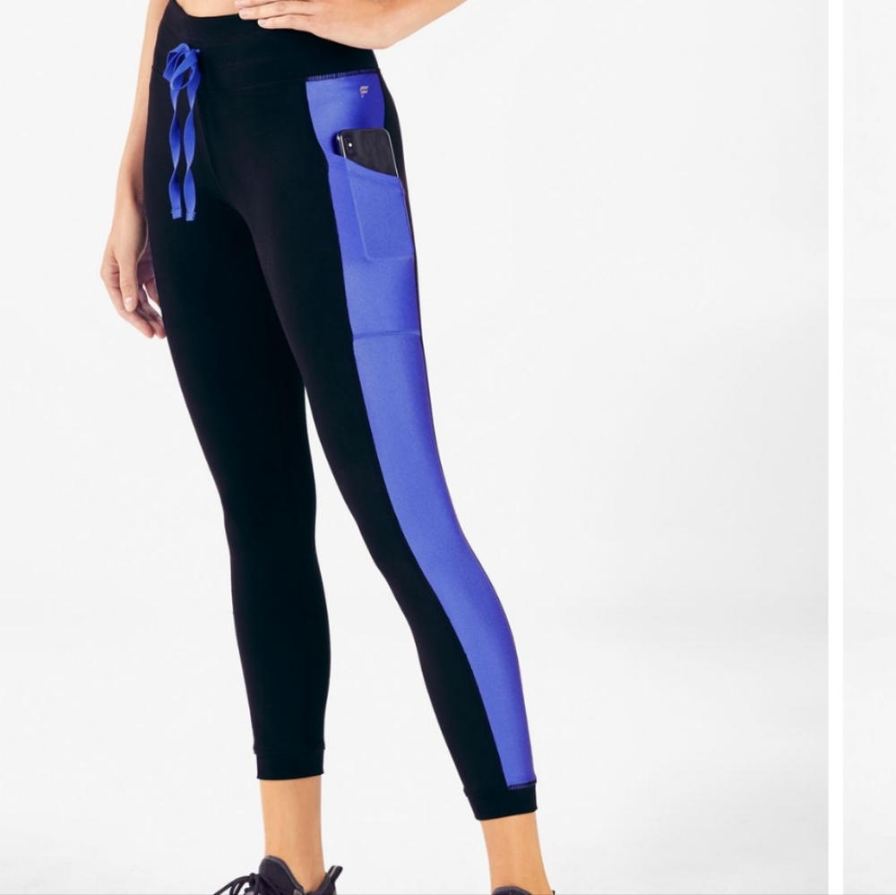 Fabletics Mid Rise Powerhold Tie-Waist 7/8 Leggings